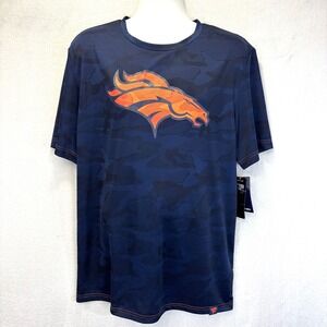 NWT Denver Broncos T-Shirt Mens XL Blue Camo NFL Football Fanatics Performance